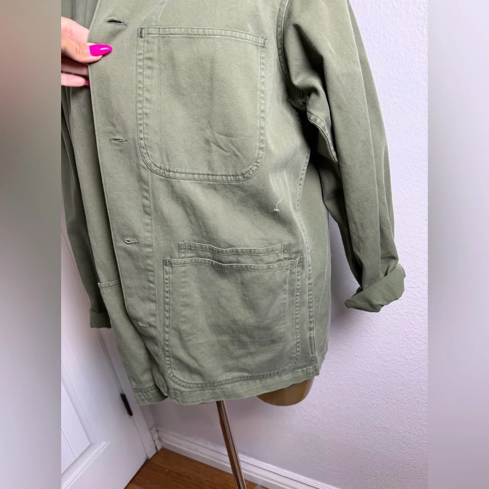 Polo Ralph Lauren Jacket Mens Medium Army Green Cotton Twill Military Casual - Picture 2 of 10